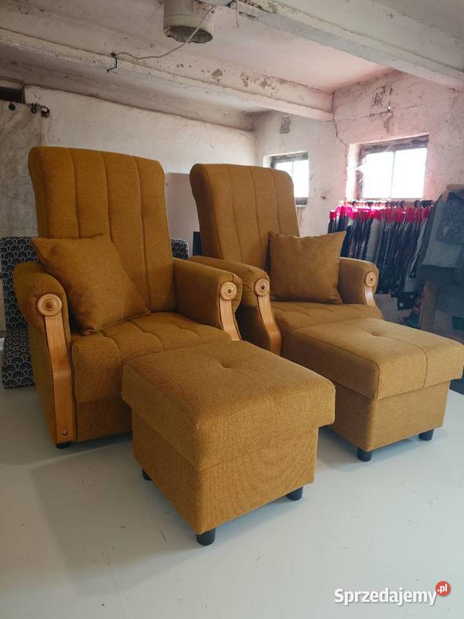 Komplet foteli renowacji podnóżki Transport do Fotele Czarnków sprzedam