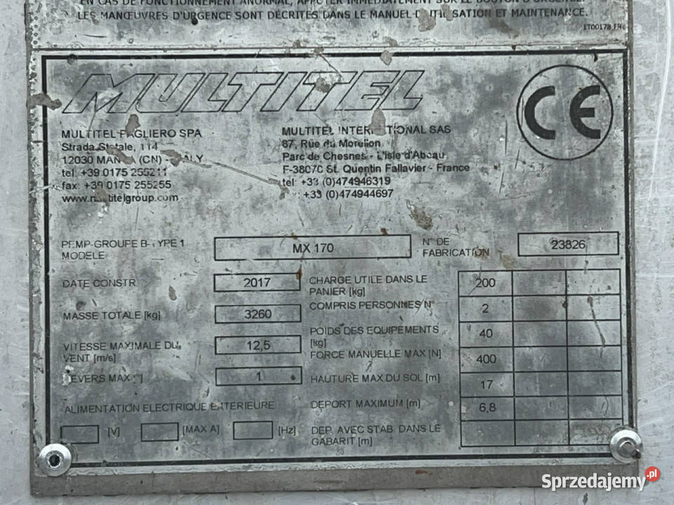 Iveco Daily 35S12 Koszowy Zwyżka MX170 17m UDT specjalny świętokrzyskie