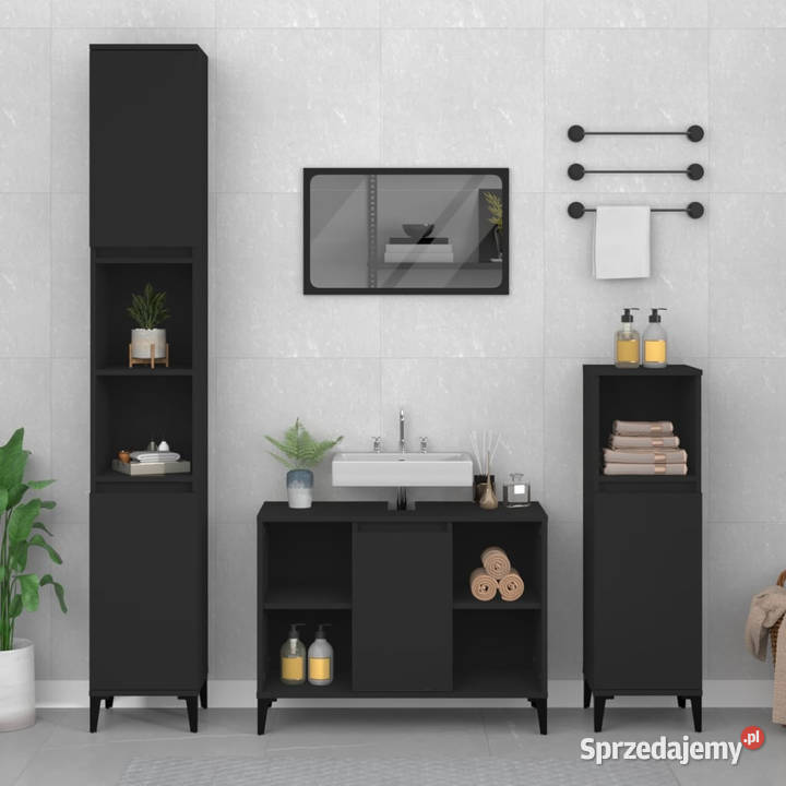 Szafka pod umywalkę czarna 80x33x60 WM821293 mazowieckie Warszawa