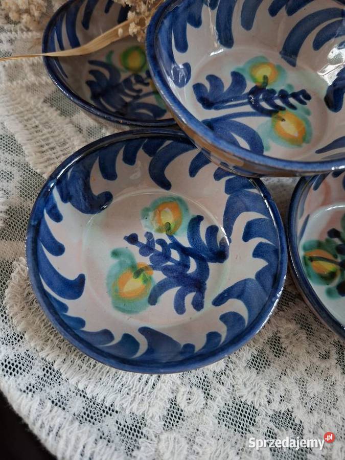 Unikatowy Zestaw 5 Hiszpańskich Miseczek Porcelana i szkło mazowieckie