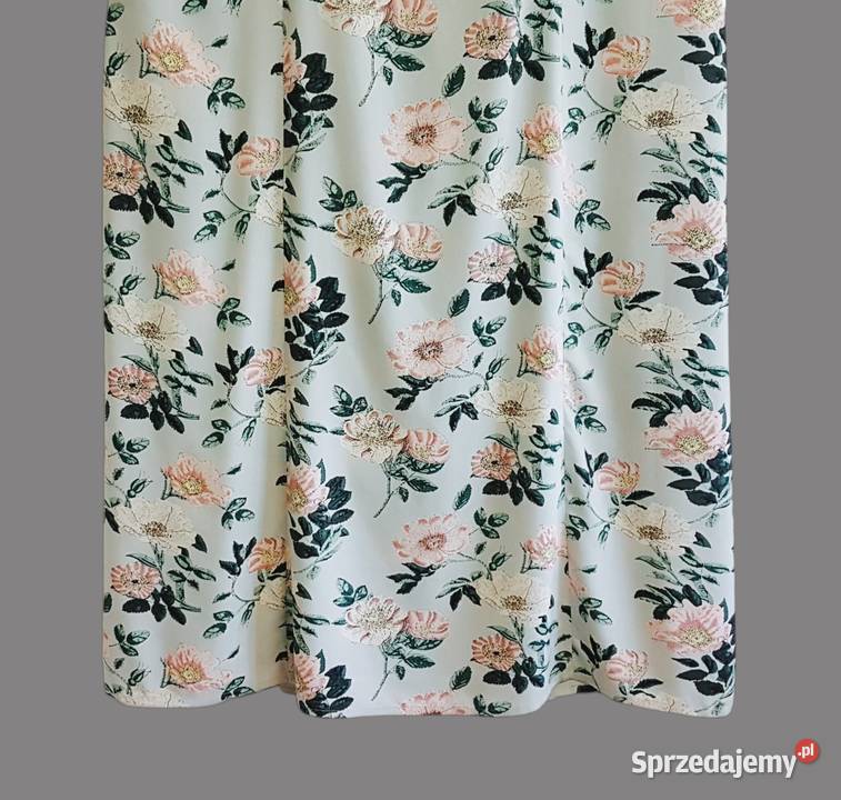 Damska sukienka letnia zielona kwiatowa na