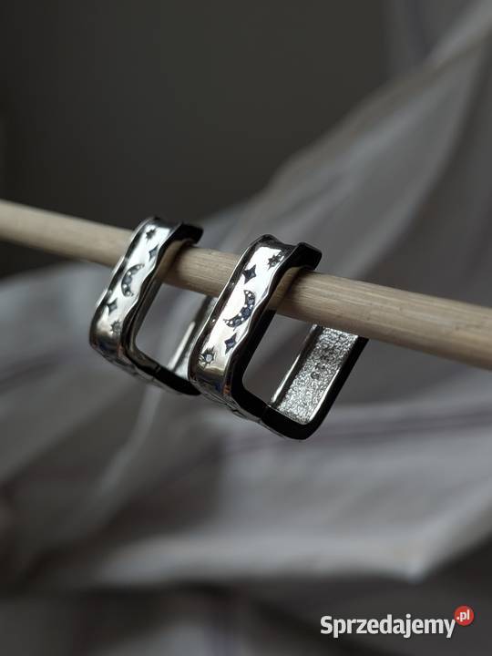 Kolczyki szerokie Huggi 925 dolnośląskie Lubin sprzedam