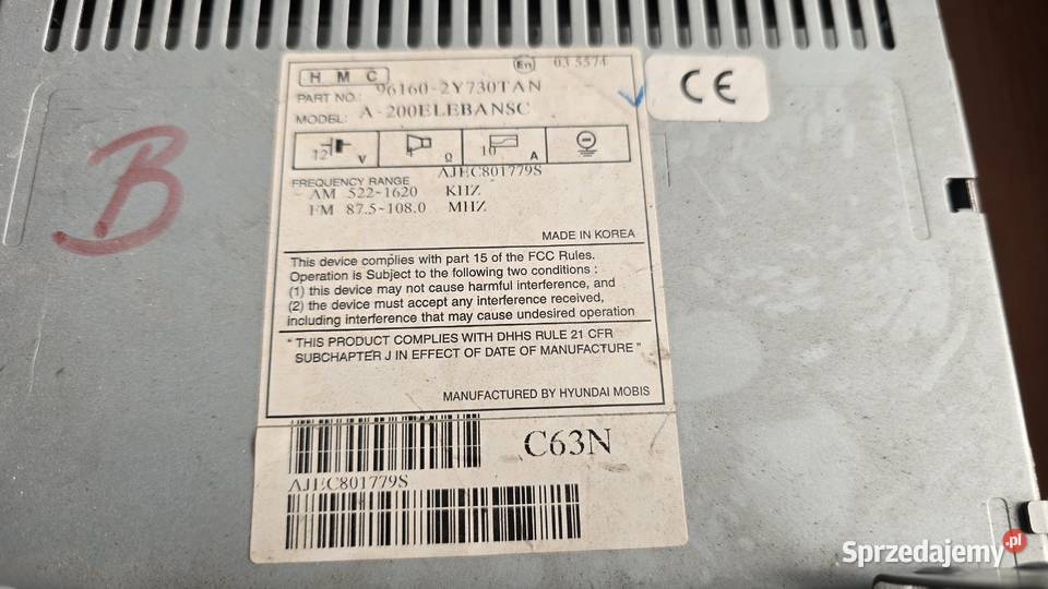 Radio samochodowe CD HYUNDAI Sosnowiec