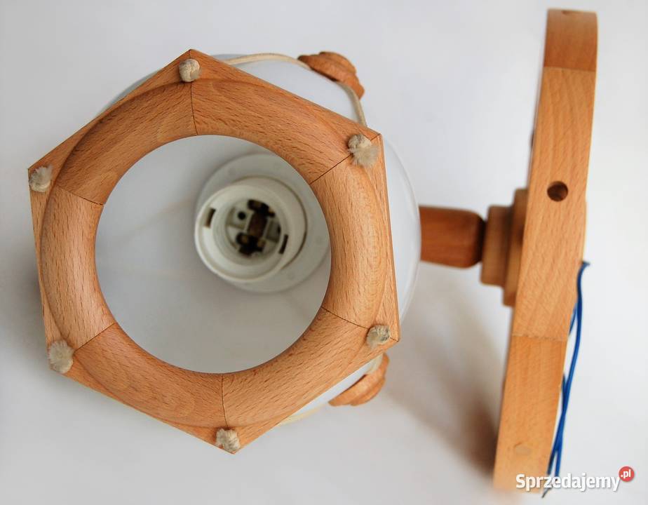 Lampa marynistyczna kinkiet koło sterowe drewno Lublin