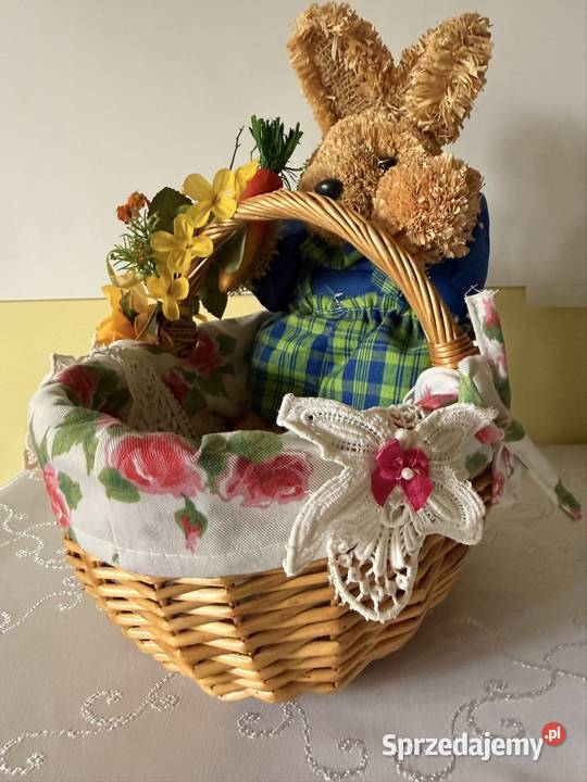 Koszyk wielkanocny wiklinowy zajączek stroik Czerwionka-Leszczyny