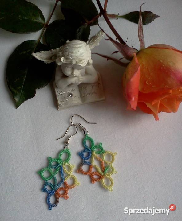 Kolczyki frywolitkowe sprzedam