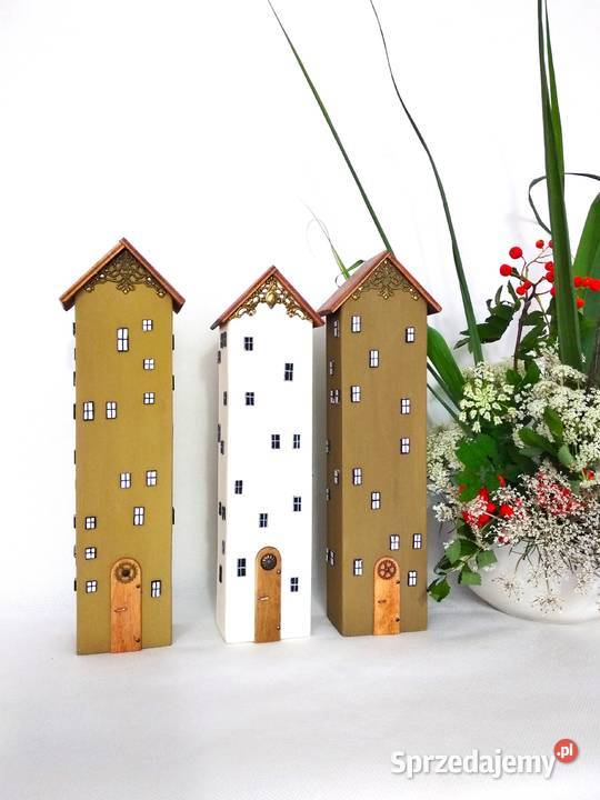 Dekoracyjne domki drewniane pastelowa uliczka zielony Pozostałe Wrocław