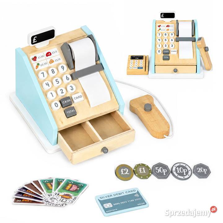 Drewniana kasa fiskalna dzieci ECOTOYS zabawa w opolskie