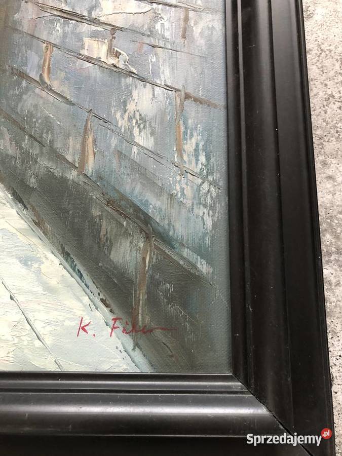 Obraz piękny pejzaż sygnowany Nowosiedlice