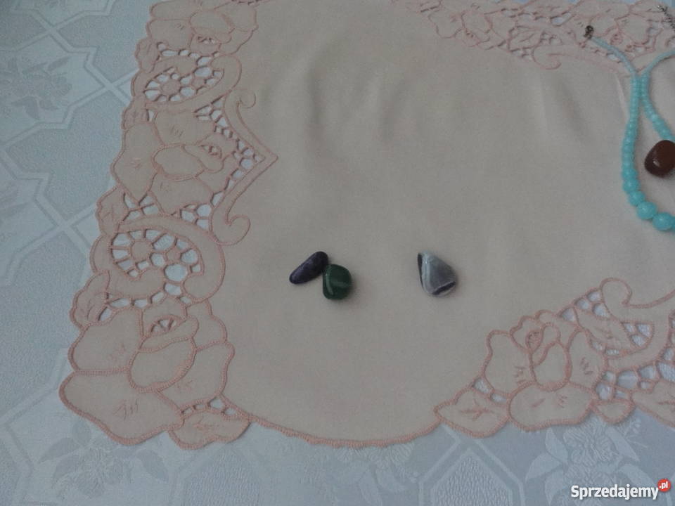 Serwetki kolorowe morelowe wyszywane haf wielokolorowy Lublin