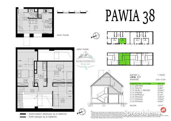 Mieszkanie Wrocław Pawia 73m2 4 pokoje Nieruchomości dolnośląskie