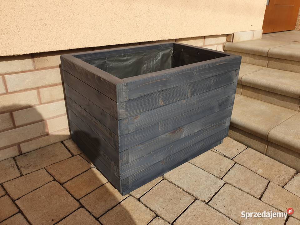 Donica ogrodowa szara drewniana 604040 Pławin