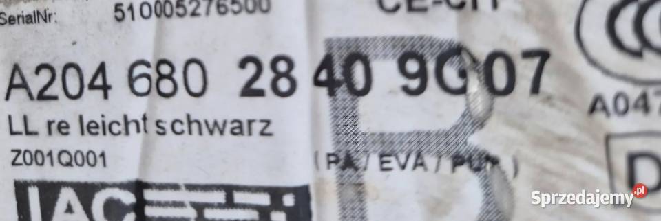 WYKŁADZINA DYWAN PRZÓD PRAWY PASAŻERA MERCEDES świętokrzyskie Działoszyce