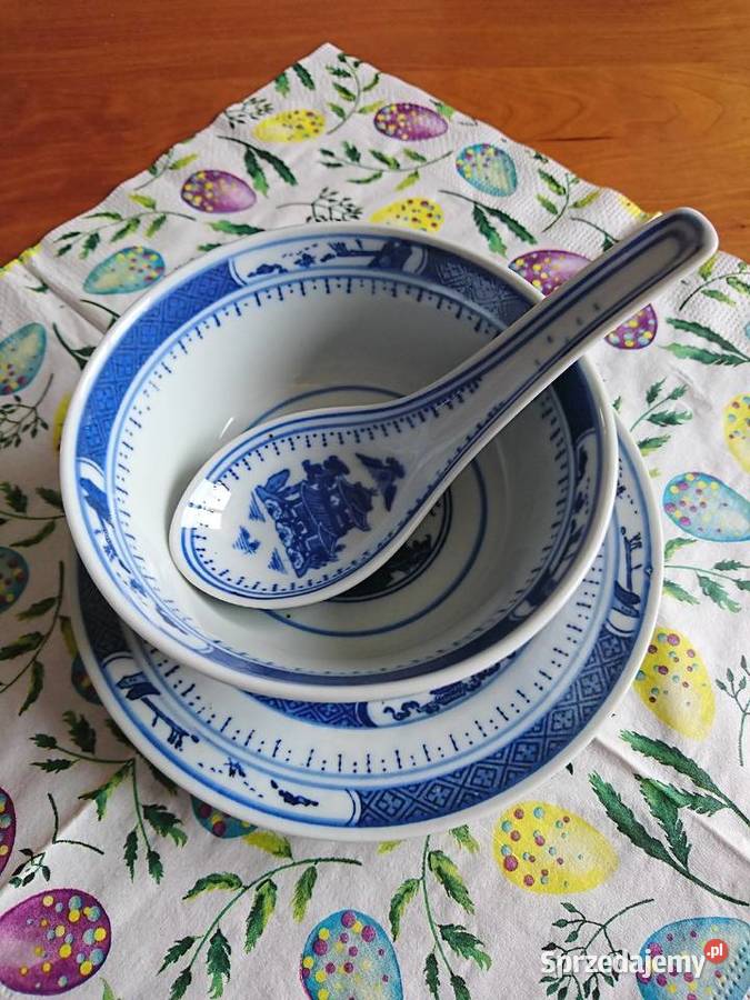 Miseczka talerzyk łyżka chińska porcelana vintage PRL