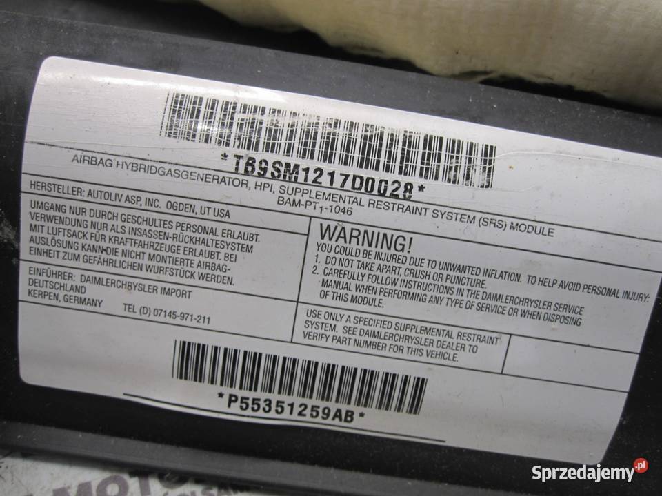 JEEP PATRIOT 08r AIRBAG Kurtyna lewa 55351259AB