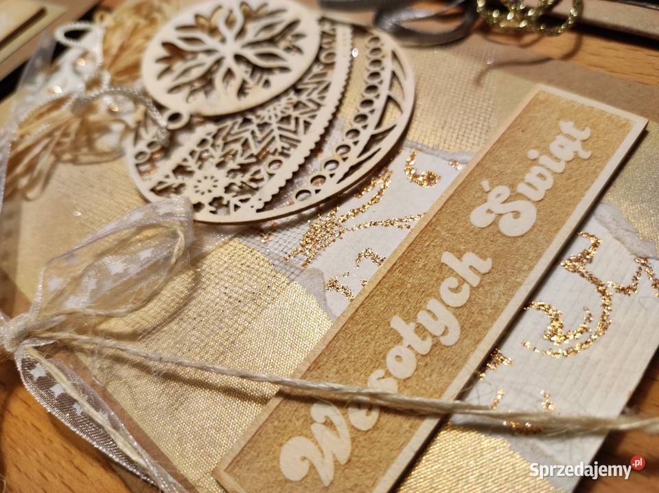 hand made kartki świąteczne Wesołych stylizowane Kielce