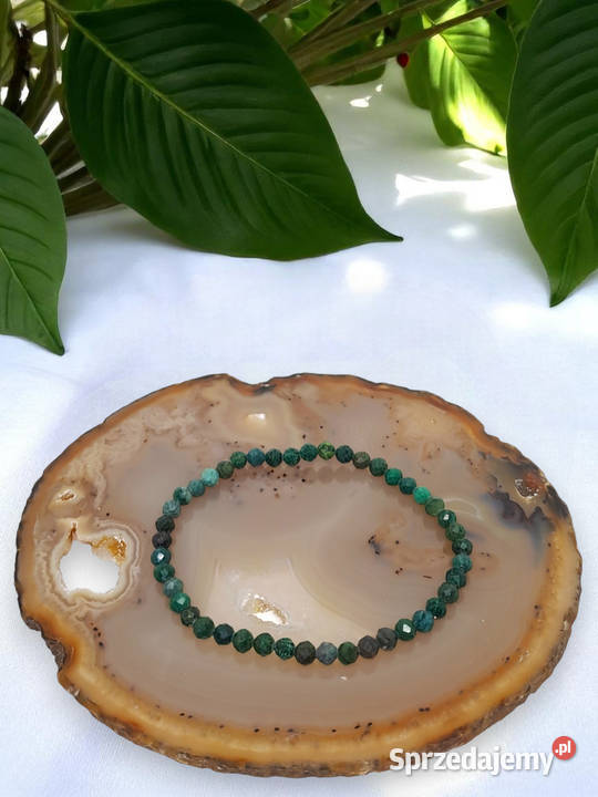 Bransoletka z onyksu ONYKS ZIELONY fasetowany Bransoletki Warszawa