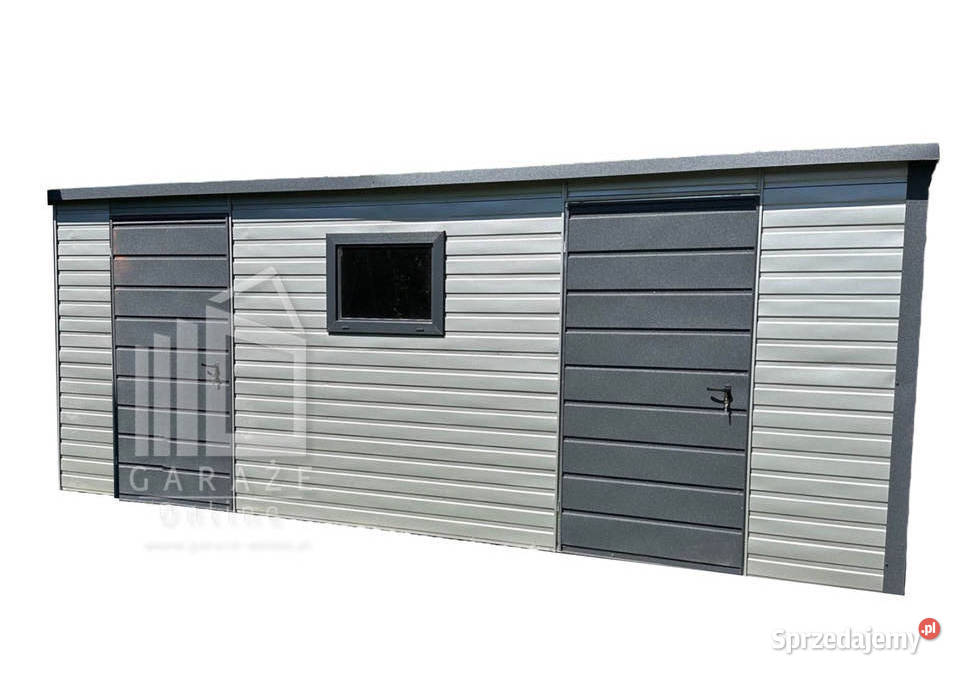 SCHOWEK DOMEK OGRODOWY 6m x 2m spad tył antracyt