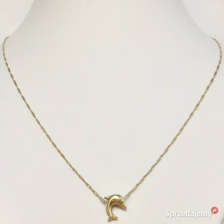 Złoty ŁAŃCUSZEK NASZYJNIK damski 18K splot