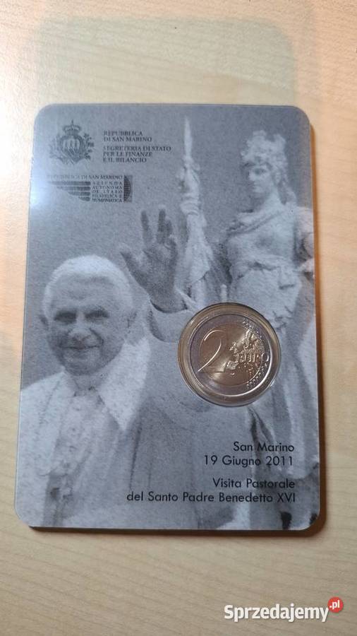 Moneta 2 Euro San Marino 2011 Benedykt XVI Antyki, Sztuka, Kolekcje lubuskie Świebodzin