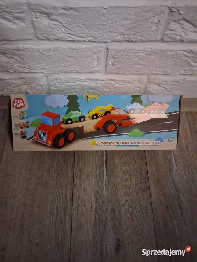 Klocki drewniane Auto laweta 18m+