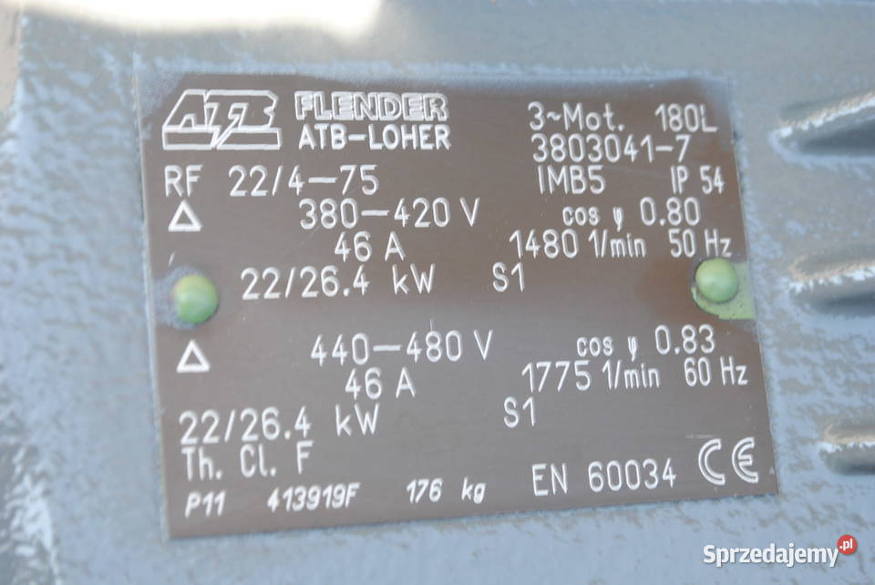 Silnik elektryczny kołnierzowy 22kw 1480obrmin Kargowa