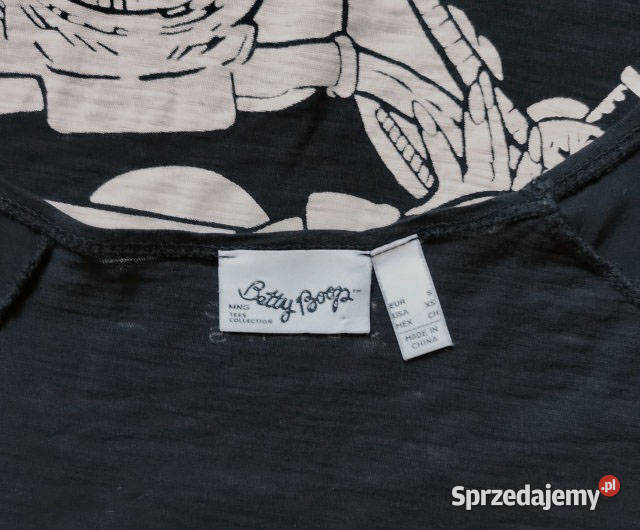 MANGO jeans Betty Boop bluzka Tshirt czarny czarny pomorskie