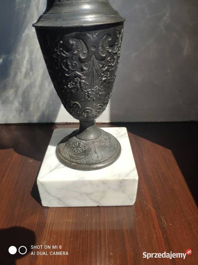 Stara francuska lampa naftowa XIX w marmur Kraków