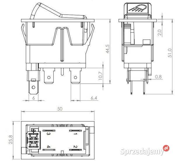 Przełącznik kołyskowy I0 onon 12V 4pin lampa Kamionna