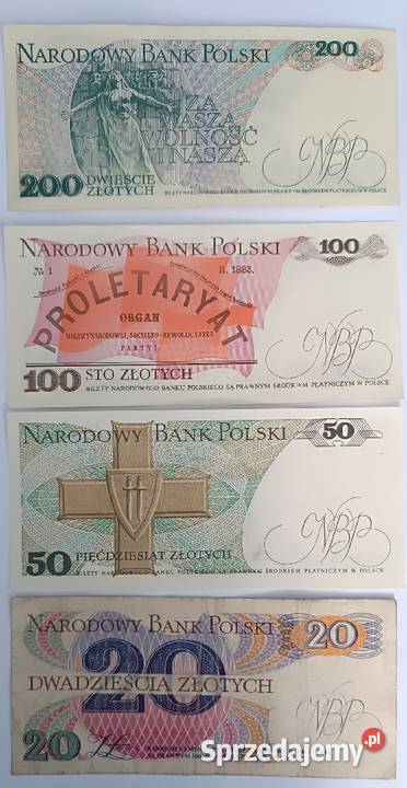 BANKNOTY PRL 9 SZTUK 20 - 10000 złotych