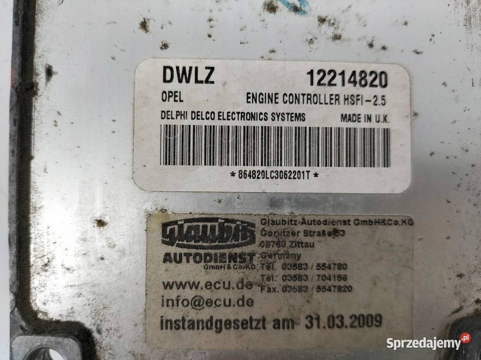 STEROWNIK SILNIKA 12214820 16 B Opel Astra II Sterowniki świętokrzyskie