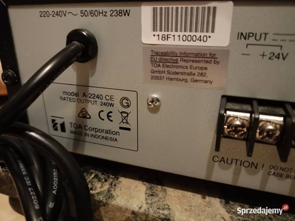 Wzmacniacz TOA A2240 CE Cyfrowy 240 Watt Drawski Młyn