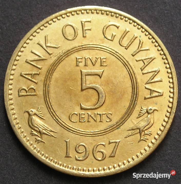 GUJANA 5 CENTÓW 1967 STAN 2 Łódź