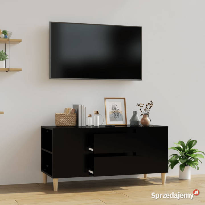 Szafka pod TV czarna 102x445x50 materiał Meble Warszawa