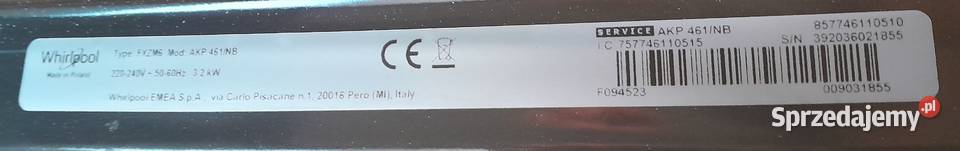 Piekarnik WHIRLPOOL AKP 461NB Elektryczny Czarny Nowa Dęba