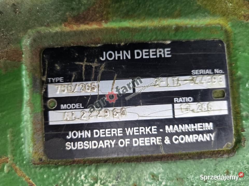 Przedni most John Deere 6155M Dana 750265 Układ kierowniczy i oś przednia Byków