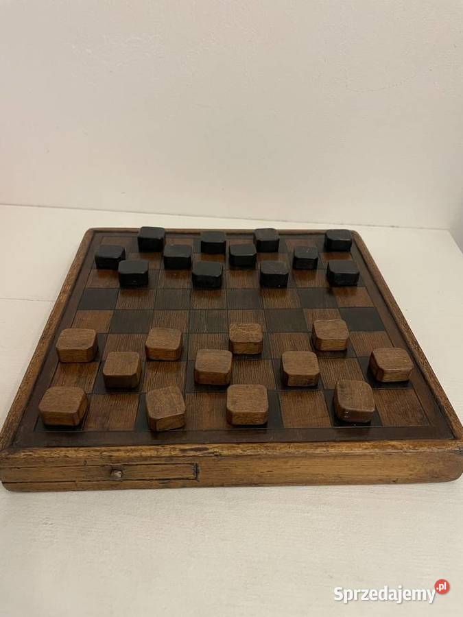 Warcaby stare przedwojenne drewniane Edukacyjne Łódź