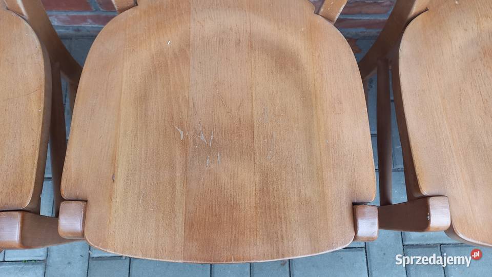 Krzesła dębowe drewniane 4 rustykalne twarde Gawroniec