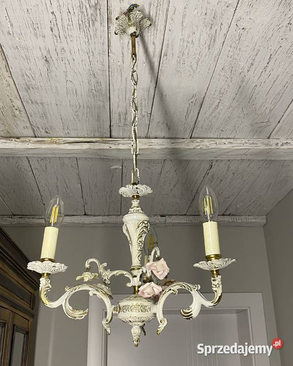 Francuski antyczny Żyrandol 4 Francja XX w Lampa