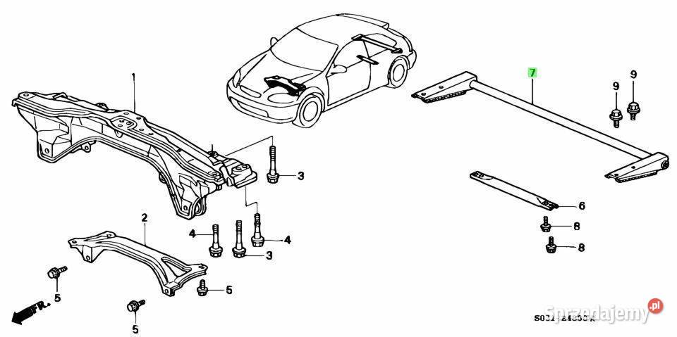 nowe wzmocnienie tylnego zderzaka do Honda Civic