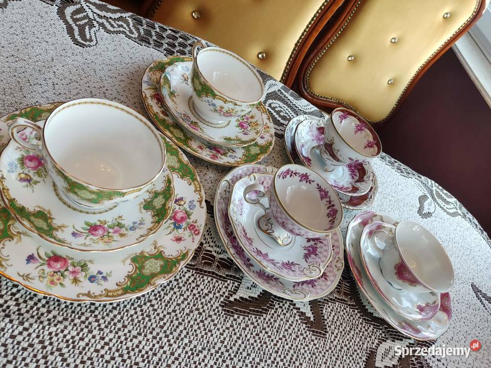porcelanowe trio zestaw śniadaniowy filiżanka lubuskie