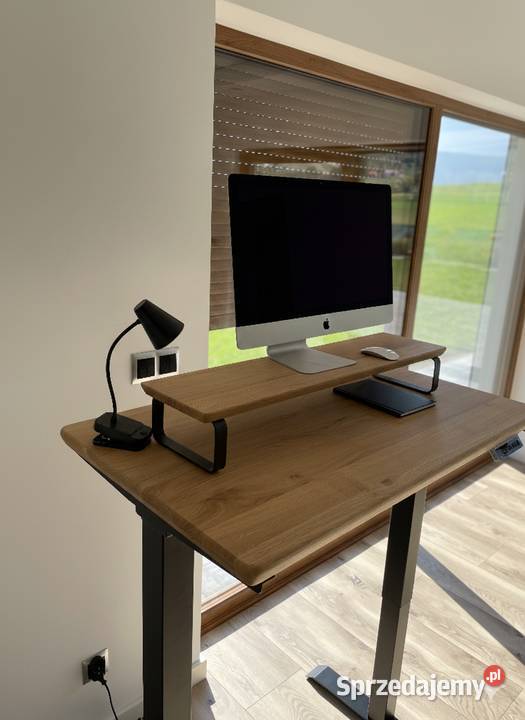 Biurko dębowe regulowane elektrycznie lite małopolskie Myślenice