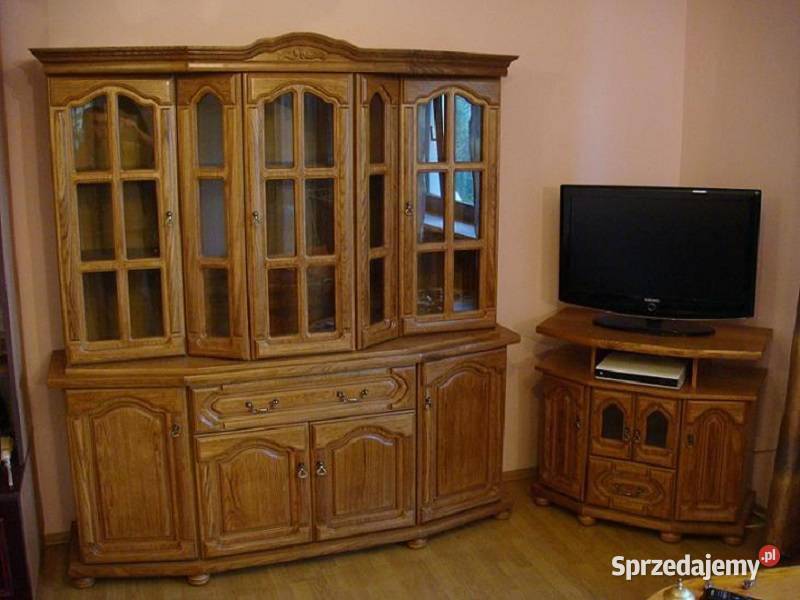 Duża Stylowa Witryna 180 Komoda Bekas Złoty Dąb