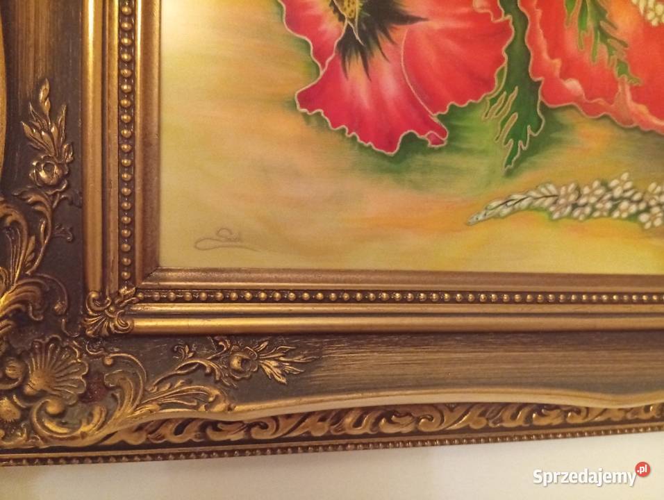 Obraz maki malowane na jedwabiu Starogard Gdański