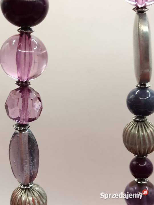 Biżuteria naszyjnik korale z fioletowym Zamość