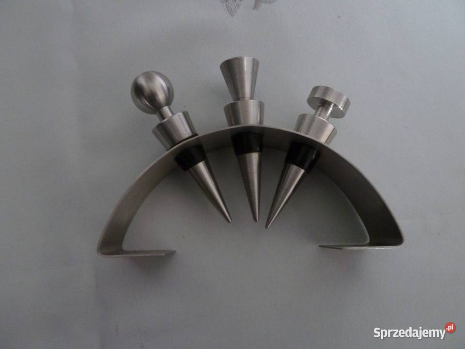 zestaw stalowych korków do alkoholi z podstawką Warszawa