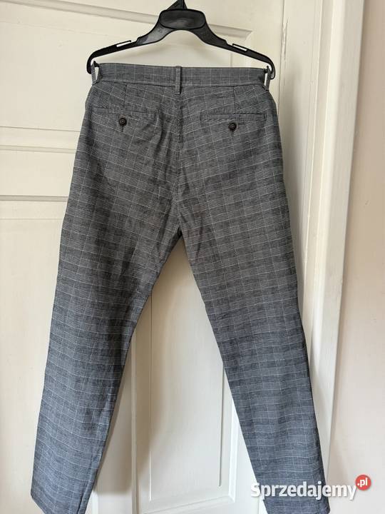 Spodnie męski 3232 Carry w kratkę szarobiałe Częstochowa sprzedam