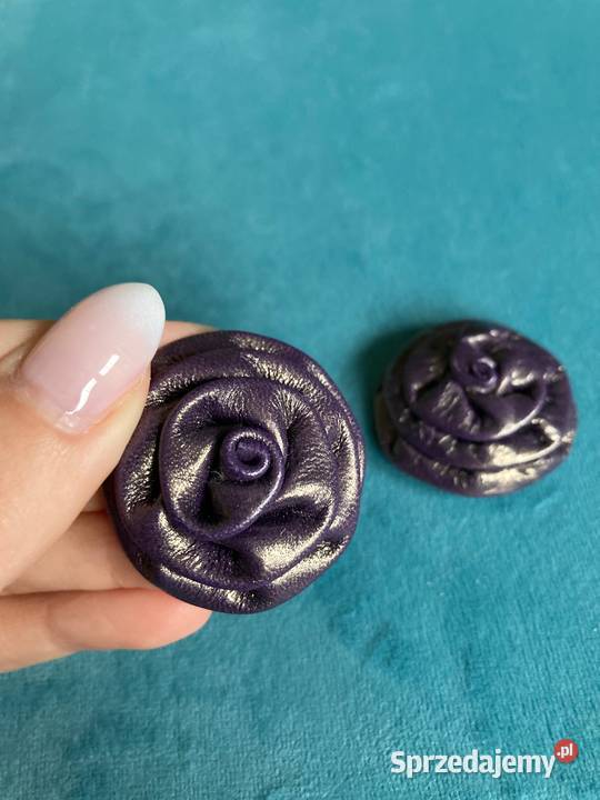 Nowe skórzane fioletowe klipsy do butów róże USA Nisko sprzedam