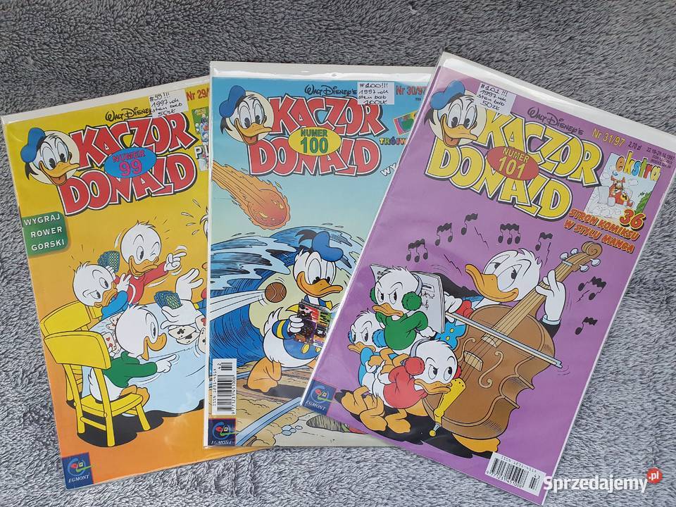 Kaczor Donald zestaw 3 komiksów 99 100 i 101 z Komiksy Gdynia sprzedam