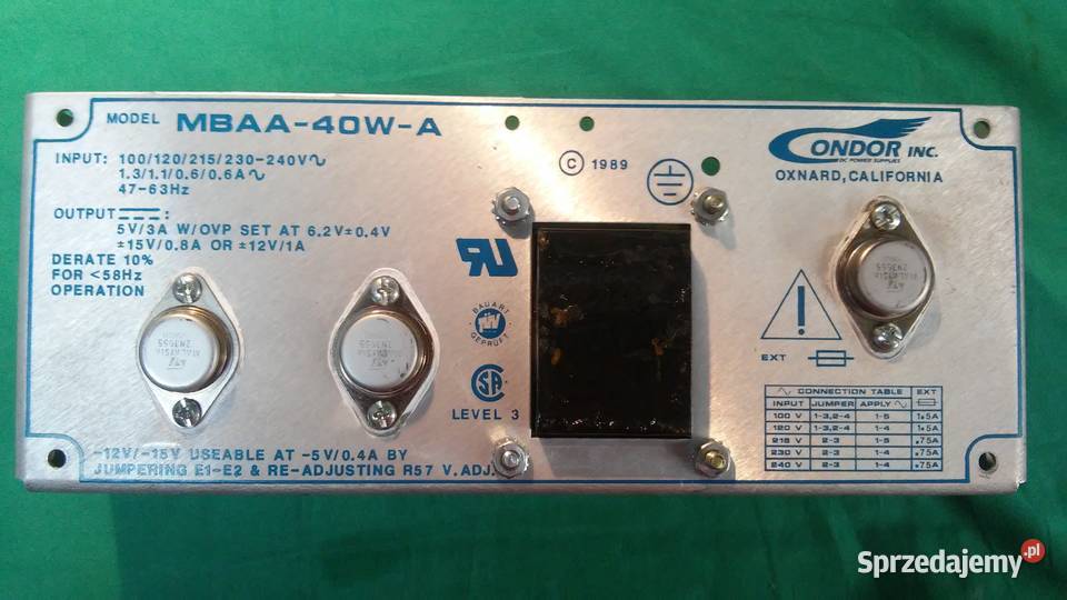 Zasilacz analogowy 5V3A 12 15 V 1A